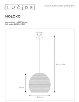  - Подвесной светильник Lucide Moloko 03437/60/44