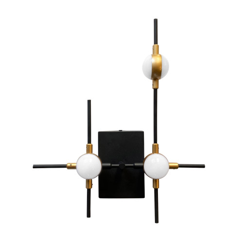 Настенный светильник Molecular 3 black/gold 