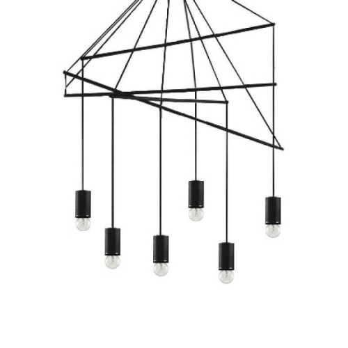 Подвесная люстра Ideal Lux Pop SP6 Nero 158815 