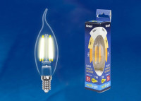  - Лампа светодиодная филаментная Uniel E14 5W 3000K прозрачная LED-CW35-5W/WW/E14/CL/MB GLM10TR UL-00002368