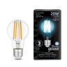 Лампа светодиодная филаментная Gauss E27 20W 4100K прозрачная 102902220 - Лампа светодиодная филаментная Gauss E27 20W 4100K прозрачная 102902220