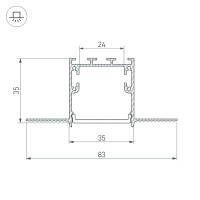  - Профиль SL-LINIA32-FANTOM-3000 ANOD (Arlight, Алюминий)