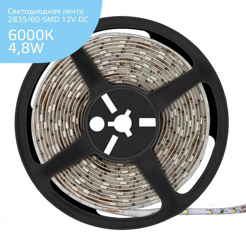 Светодиодная лента Gauss 4,8W/m 60LED/m 2835SMD холодный белый 5M 355000305 