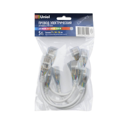 Коннектор Uniel UCX-SK4/B67-RGB Clear 005 Polybag 10832 
