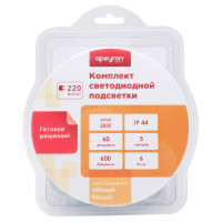  - Светодиодная влагозащищенная лента Apeyron 6W/m 60LED/m 3528SMD теплый белый 5M 10-58