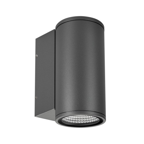Светильник LGD-FORMA-WALL-R90-12W Day4000 (GR, 44 deg, 230V) (Arlight, IP54 Металл, 3 года) Накладной настенный светильник 12Вт, серый алюминиевый корпус, оптическое закаленное стекло. Цвет ДНЕВНОЙ 4000K, св.поток 860лм, CRI(Ra)>80, угол 44°, свет вверх или вниз. Размер 133x90x182 мм. IP54. Питание AC230V, 12Вт, встроенный драйвер.