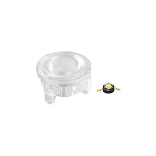 Линза 45DH2T (45°, Emitter, clear) (Turlens, -) Одиночная линза цельная (с несъемным холдером) для мощного светодиода Emitter. Угол обзора: вертикальный 40°, прозрачная линза. Материал PMMA. Диаметр 23 мм, высота 14.8 мм.