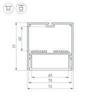  - Профиль SL-LINE-7477-2000 BLACK (Arlight, Алюминий)