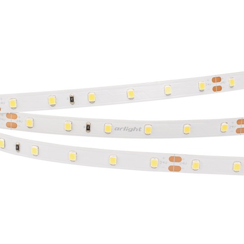 Лента RT 2-5000 24V Warm3000 (2835, 300 LED, PRO) (Arlight, 7.2 Вт/м, IP20) Гибкая лента PRO, светодиоды smd 2835, 60 шт/м (300шт на 5м), белая плата 8 мм, скотч 3М. Цвет ТЕПЛЫЙ 2900-3100K. Питание 24V, мощность 7.2 Вт/м (36 Вт на 5м), угол 120°, цветопередача CRI>85. Размеры 5000х8x1.5мм. Мин.отрезок 100мм, 6 светодиодов. Цена за 1м.