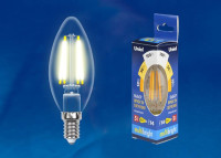  - Лампа светодиодная филаментная Uniel E14 5W 3000K прозрачная LED-C35-5W/WW/E14/CL/MB GLM10TR UL-00002367