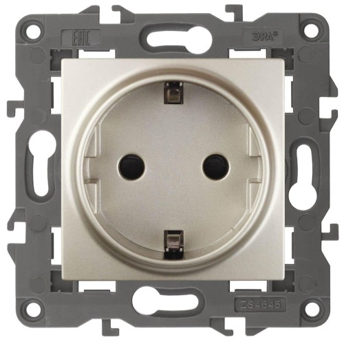 Розетка ЭРА Elegance 2P E Schuko 16A 250V 14-2101-04 Б0034268 
