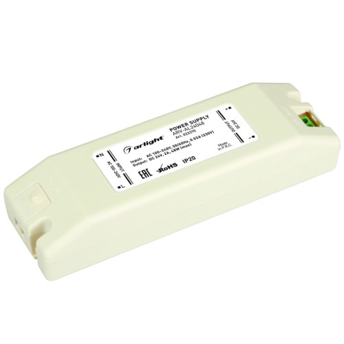 Блок питания ARV-AL24048 (24V, 2A, 48W) (Arlight, IP20 Пластик, 2 года) 