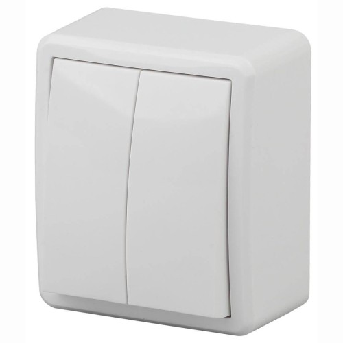 Переключатель двухклавишный ЭРА Эксперт 10AX 250V 11-1204-01 Б0020663 