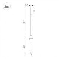  - Светильник KT-CANNA-L500-1W Warm3000 (DG, 110 deg, 24V) (Arlight, IP65 Металл, 3 года)