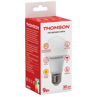  - Лампа светодиодная Thomson E27 9W 3000K груша матовая TH-B2161