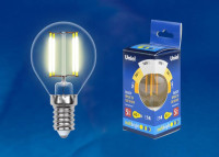  - Лампа светодиодная филаментная Uniel E14 5W 3000K прозрачная LED-G45-5W/WW/E14/CL/MB GLM10TR UL-00002369