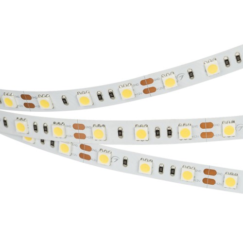 Лента RT 2-5000 12V Cool 8K 2x (5060, 300 LED, LUX) (Arlight, 14.4 Вт/м, IP20) Гибкая лента LUX, светодиоды smd 5060, 60шт/м (300шт на 5м), белая плата 10мм, скотч 3М. Цвет ХОЛОДНЫЙ 7700-9600K. Питание 12V, мощность 14.4 Вт/м (72 Вт на 5м), угол 120°, цветопередача CRI>85. Размеры 5000х10x2.2мм. Мин.отрезок 50мм, 3шт светодиода. Пакет 5м. Цена за 1м.