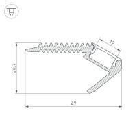  - Профиль ARH-STAIR-W47-2000 ANOD (Arlight, Алюминий)
