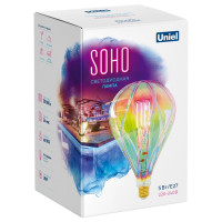  - Лампа светодиодная филаментная Uniel E27 5W 2250K LED-SF31-5W/SOHO/E27/CW RAINBOW GLS77RB UL-00005917