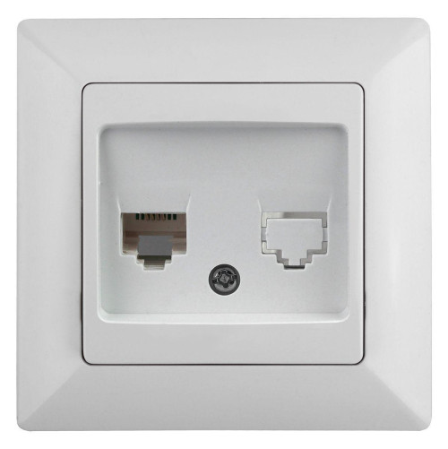 Розетка компьютерная RJ45 ЭРА Intro Solo белый 4-303-01 Б0043382 