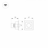  - Светильник MS-ORIENT-BUILT-TURN-TC-S67x67-3W Day4000 (WH-BK, 30 deg, 230V) (Arlight, IP20 Металл, 5 лет)