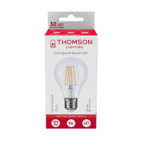  - Лампа светодиодная филаментная Thomson E27 9W 6500K груша прозрачная TH-B2331