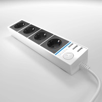  - Розеточный блок 4гн 3USB х 1,7м с/з Werkel WL20-04-03 4690389128387