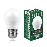  - Лампа светодиодная Saffit E27 9W 4000K Шар Матовая SBG4509 55083