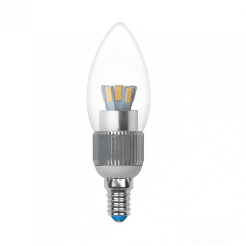 Лампа светодиодная диммируемая Uniel E14 5W 3000K свеча прозрачная LED-C37P-5W/WW/E14/CL/DIM 08745 