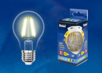  - Лампа светодиодная филаментная Uniel E27 7W 3000K прозрачная LED-A60-7W/WW/E27/CL/MB GLM10TR UL-00002366
