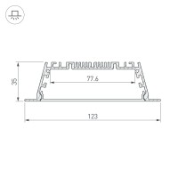  - Профиль с экраном ARH-POWER-W120-F-2000 ANOD (Arlight, Алюминий)