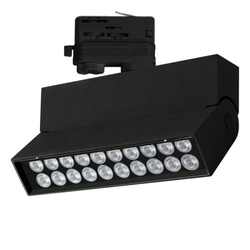 Светильник LGD-LOFT-TRACK-4TR-S170-10W White6000 (BK, 24 deg) (Arlight, IP20 Металл, 3 года) Поставка под заказ от 100 шт. Светильник подвесной для треков/шин 4 провода, 10Вт. Цвет БЕЛЫЙ 6000K, св. поток 540-600лм, CRI(Ra)>90, угол 24°. Угол наклона 45°. Корпус прямоугольный, черный алюминий, IP40. Размер LxHxW 170x130x36мм. Питание AC 220-240V, 15Вт, драйвер встроенный (DC300mA 25-40V).