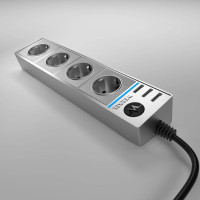  - Розеточный блок 4гн 3USB х 1,7м с/з Werkel WL20-04-03 4690389128394