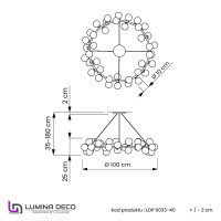  - Подвесная люстра Lumina Deco Marsiada LDP 6033-40 CHR