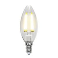  - Лампа светодиодная филаментная Uniel E14 6W 3000K прозрачная LED-C35-6W/WW/E14/CL GLA01TR UL-00002196