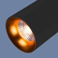  - Подвесной светодиодный светильник Elektrostandard DLS021 9+4W 4200К черный матовый/золото 4690389144295