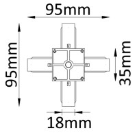  - Соединитель X-образный однофазный Crystal Lux CLT 0.211 04 BL