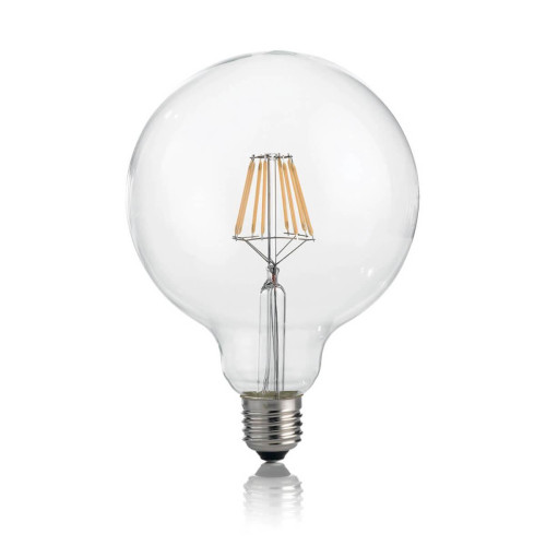 Лампа светодиодная филаментная Ideal Lux E27 8W 3000K шар прозрачная 101347 