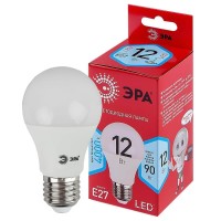  - Лампа светодиодная ЭРА E27 12W 4000K матовая LED A60-12W-840-E27 R Б0049636