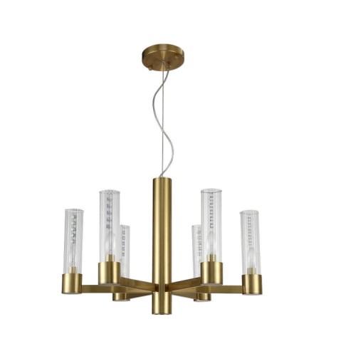 Подвесная люстра Crystal Lux OTONO SP6+1 BRASS/TRANSPARENTE 