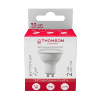  - Лампа светодиодная Thomson GU10 10W 4000K полусфера матовая TH-B2056