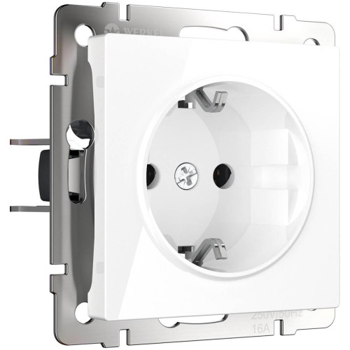 Розетка Werkel с заземлением белая WL01-SKG-01-IP20 4690389045615 