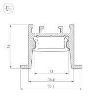  - Профиль SL-COMFORT-2316-F-2000 ANOD (Arlight, Алюминий)