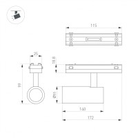  - Светильник MAG-VIBE-SPOT-R55-18W Day4000-MIX (BK, 24 deg, 48V, TUYA Zigbee) (Arlight, IP20 Металл, 5 лет)