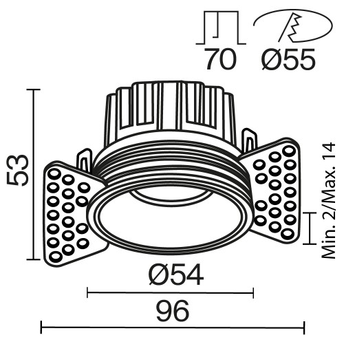 Встраиваемый светильник Technical DL058-7W2.7K-TRS-W 