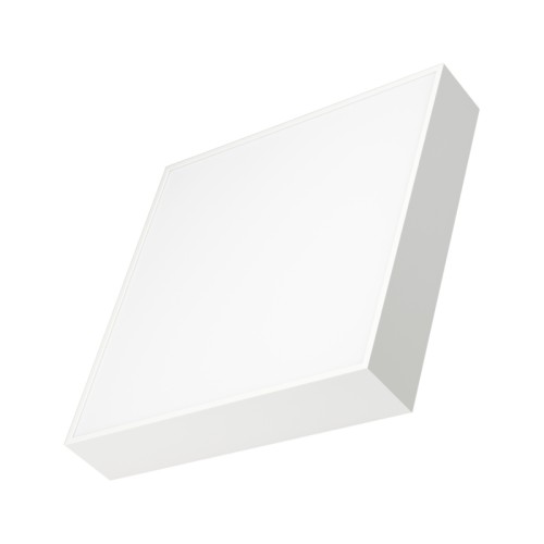 Светильник SP-QUADRO-S350x350-30W Warm3000 (WH, 120 deg, 230V) (Arlight, IP40 Металл, 3 года) Накладной светильник. Мощность 30 Вт, св. поток 2000-2540 лм, 85 лм/Вт, теплый 3000 K, CRI>90, угол 120°, напряжение питания 230 В. Белый квадратный корпус из алюминия, экран PC, степень защиты IP40. Размер: длина 350 мм, ширина 350 мм, высота 64 мм. Монтаж накладной. Драйвер 27-42 В, 800 мА, пульсация 