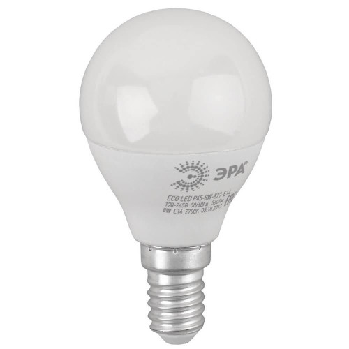 Лампа светодиодная ЭРА E14 8W 2700K матовая ECO LED P45-8W-827-E14 Б0030022 