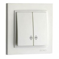  - Выключатель Mono Electric Despina двухклавишный проходной жемчуг 102-252523-111