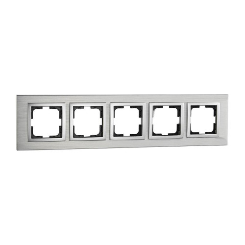 Рамка 5-постовая Mono Electric Style Aluminium серебро 107-800000-164 