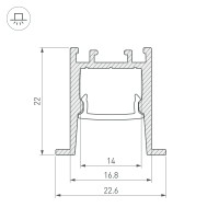  - Профиль SL-COMFORT-2322-F-2000 ANOD (Arlight, Алюминий)